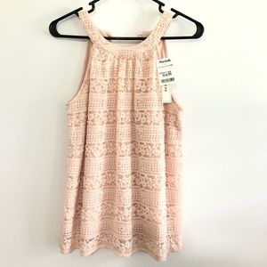 Blush High Neck Lace Top